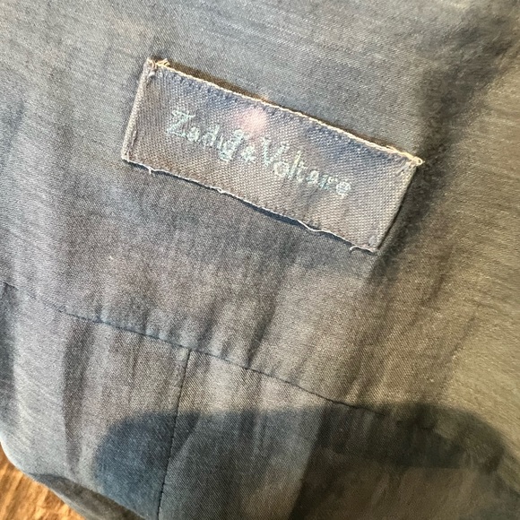 Zadig and Voltaire - Blue Pintucked Short Sleeve top - size M - Picture 5 of 11